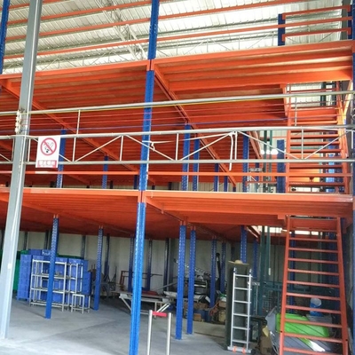 2 Lantai Penyimpanan Platform Mezzanine ODM Steel Frame Lantai Mezzanine Untuk Toko